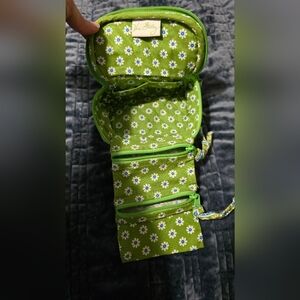 Vera Bradley Green Daisy Cosmetic Bag
